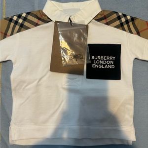 Burberry Tshirt Baby Boy 6 months White Brand New with Tags